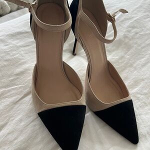 J Crew Tan & Black Suede Pump, Size 8